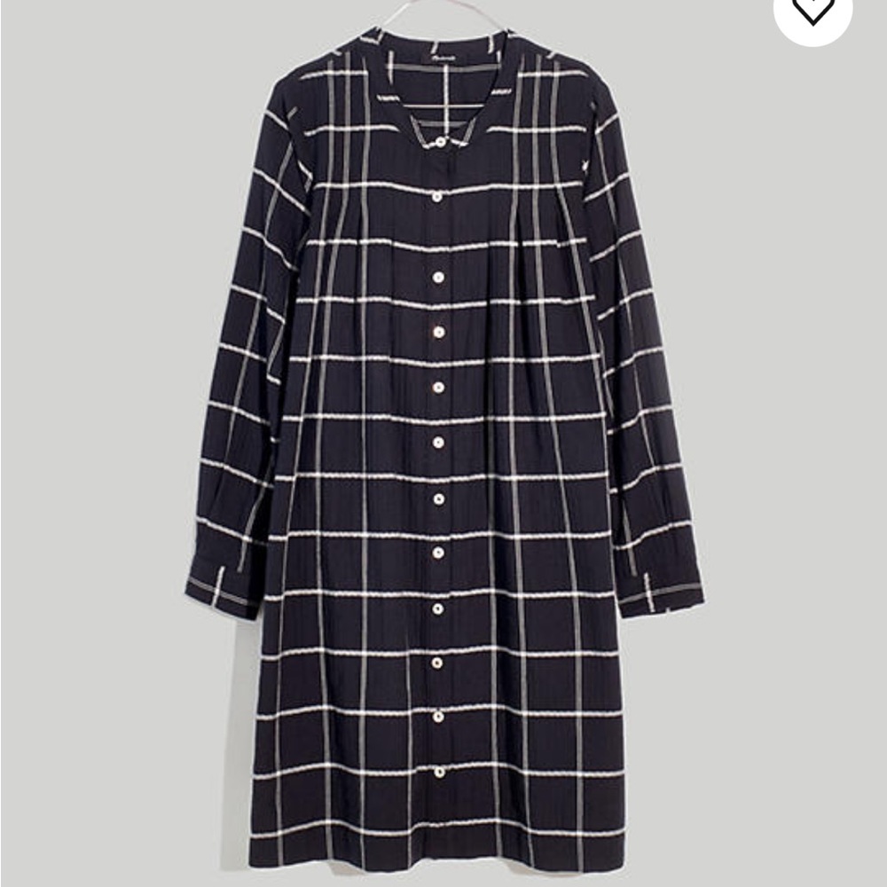 Madewell collarless cotton dress NWT